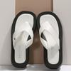 Черно-белые разноцветные шлепанцы с толстой подошвой, женские шлепанцы с зажимом для носков, женские шлепанцы на платформе, пляжная обувь