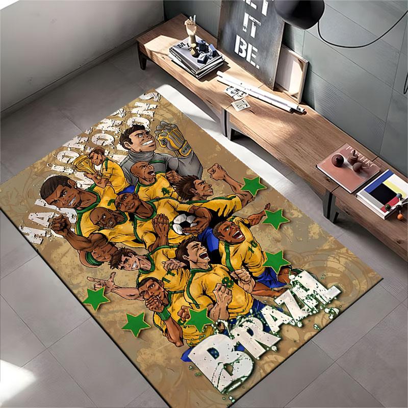 Brazil Football Team Artwork suitable as a non-slip mat for the living room or bedroom sofa