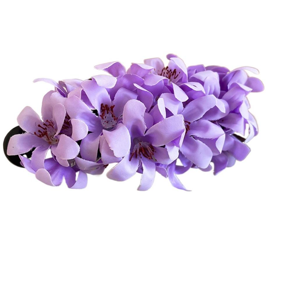 Colorful Hanfu Hair Clip Cloth Ponytail Holder Sweet Flower Hairpin Girls