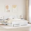 White Bed Frame with Headboard 180 x 200 cm Engineered Wood