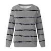 Women's Striped Printed Tops Casual Round Neck Long Sleeve Tops