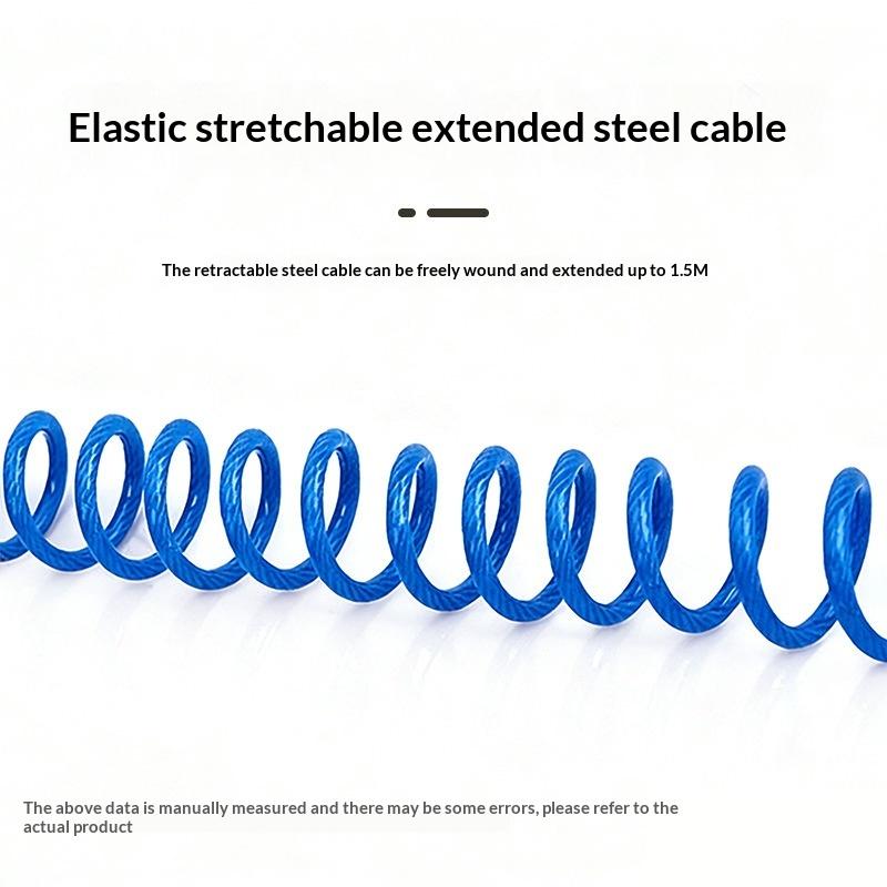 Motorcycle Bicycle Anti-Theft Chain 4-Digit Password Combination Helmet Lock Safety Portable Cable Lock Durable Wire Rope
