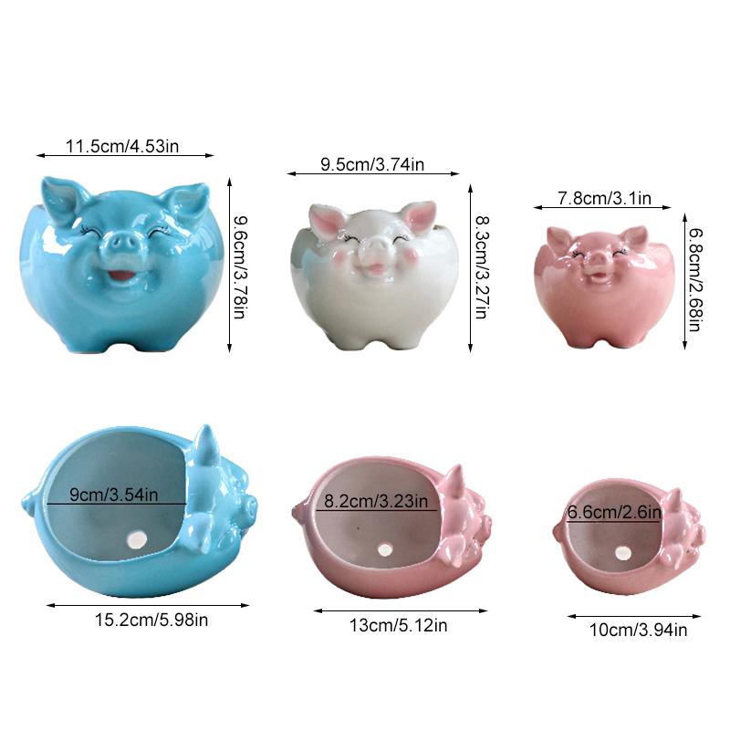 1 шт., украшение в виде свиньи, вырезанный цветочный горшок, S/M/L, цветочный горшок, садовые принадлежности, горшок для суккулентных растений, керамический