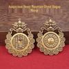 Brass Lucky Coins Five Emperors Beast Head Intersection Pendant with Bagua Mirror
