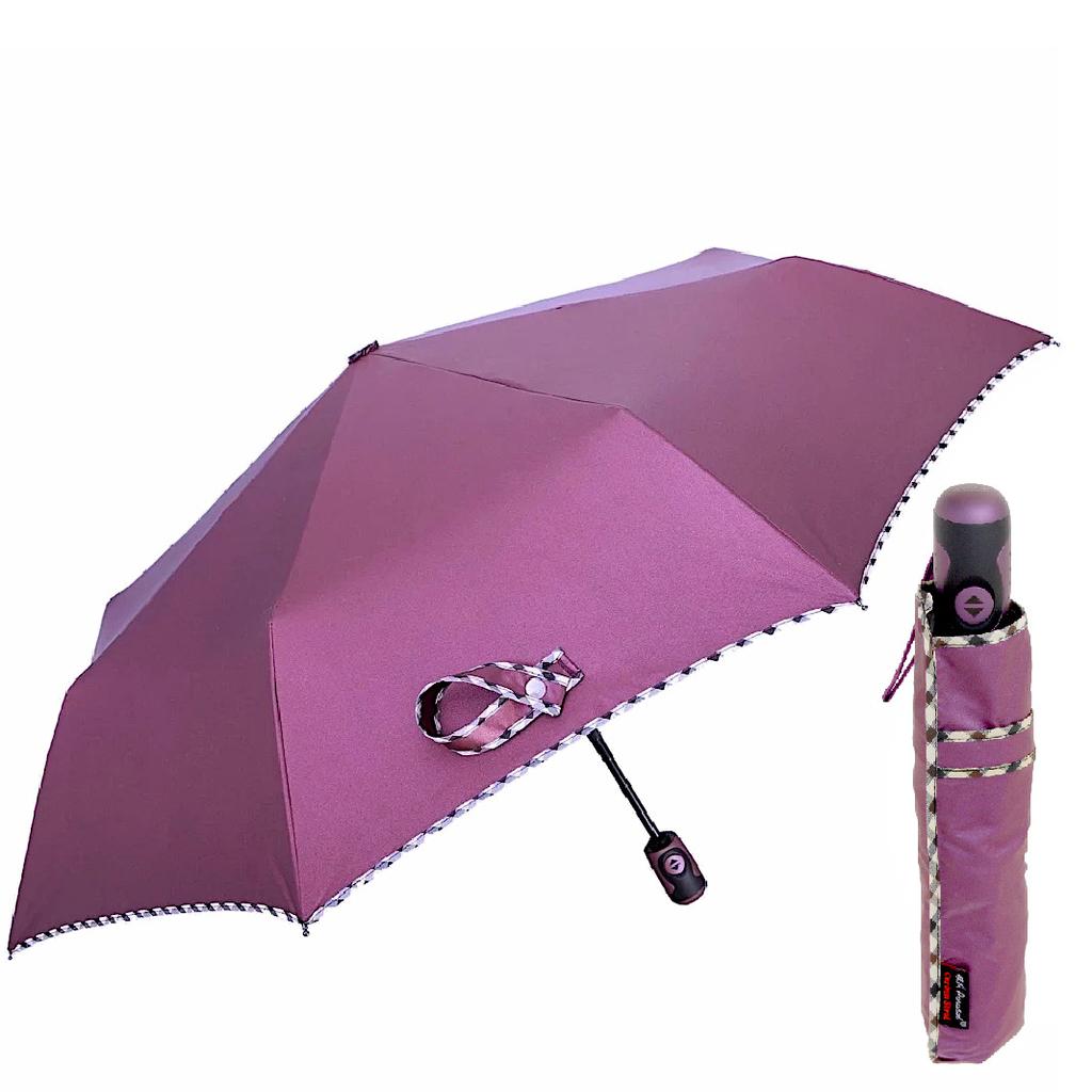 Parasol damski pełny automat fiolet metalic