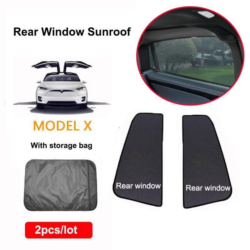 For Tesla Model X 2024 Front Rear Shield Glass Roof Sunshade Skylight Mesh Net Sunroof Blind Shading ModelX Sun Shades Visor