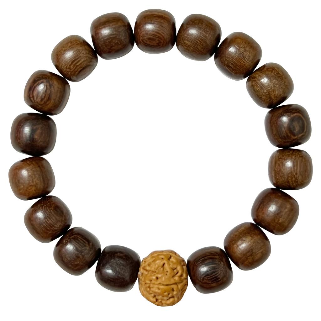 Деревянный браслет из бусин для мужчин, эластичный браслет из сандалового дерева, ручная работа, сделай сам, деревянный браслет, ювелирные изделия, подарки