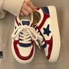 2025 Autumn New Fashionable and Simple Hong Kong Style White Shoes Women's Retro Trendy Casual Women's Shoes Star Low-top Board Shoes