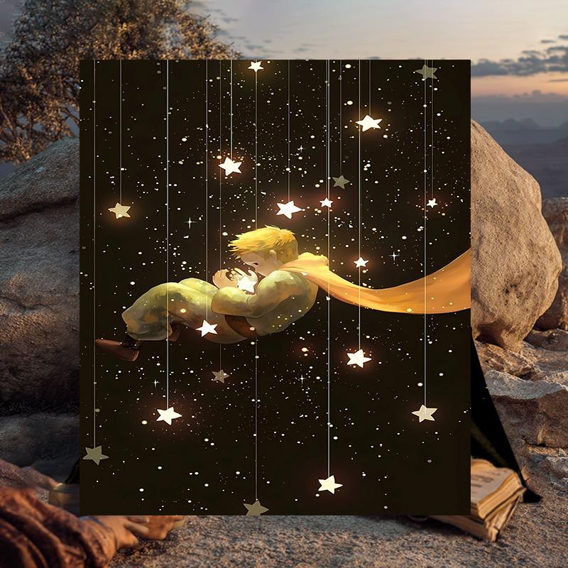 1PC prince In The Stars Flannel Blanket Gift, Suitable for Both Men And Women, Soft Ideal for Beds And Sofa, Birthday Or Christmas Gift
