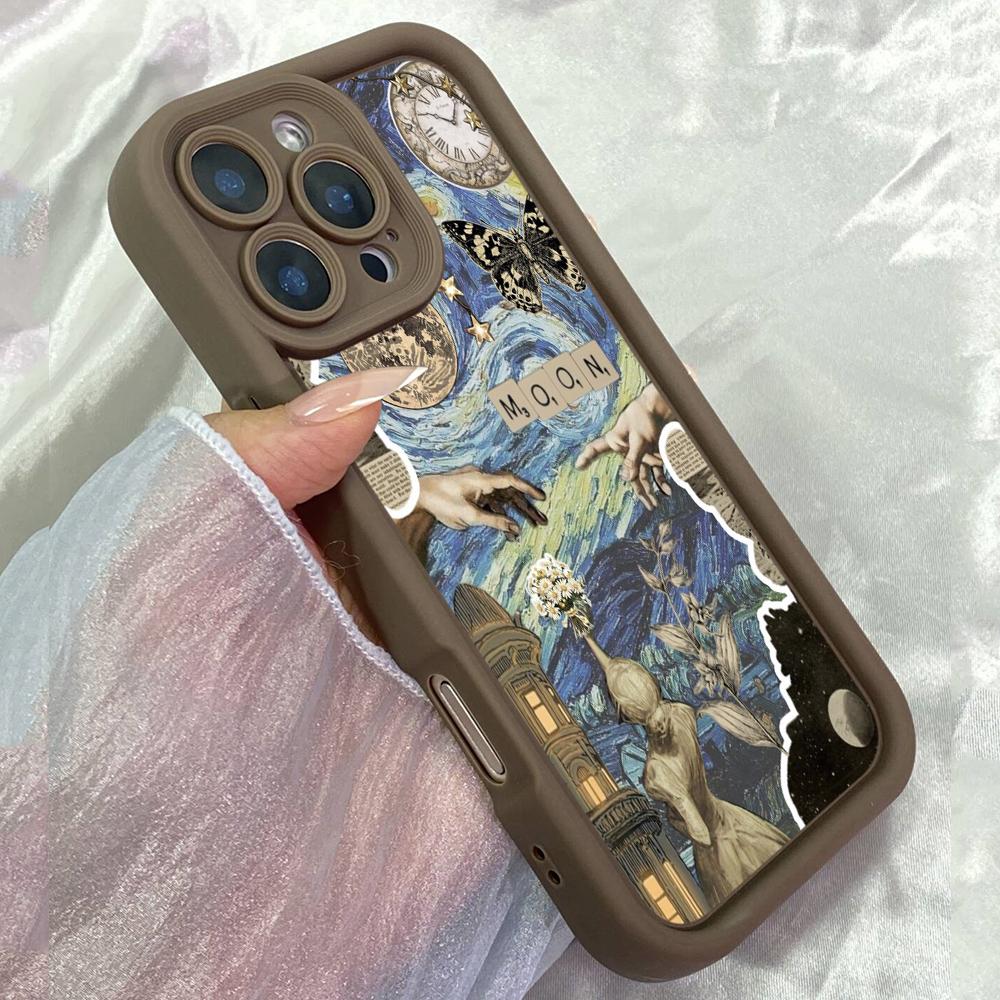 JT226 Земля Луна Эстетика для iPhone 17 16 15 Pro Max Samsung S26 S25 Ultra A17 A16 A07 A56 Xiaomi 15T Redmi 15c 14C Мягкий чехол из ТПУ