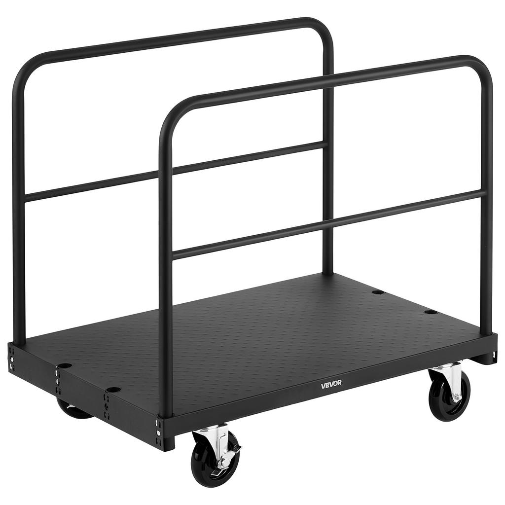 VEVOR Drywall Cart Dolly, 816 kg Load Capacity, 2-in-1 Steel Panel Truck Cart with 12.5 mm Swivel Casters