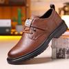 Leather Shoes Men's Genuine Leather 2024 Autumn New British Fashion Driving Shoes Fleece Warm Low-top Men's Casual Cotton Shoes