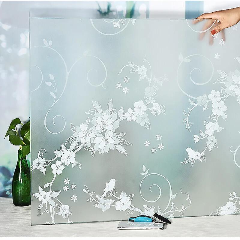 3D Self Adhesive Stained Glass Window Film Privacy Glass Vinyl Decorative Sunscreen Film Sun Protection Mirror Window Stickers