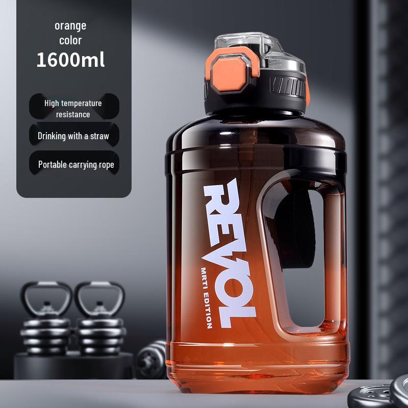 Портативный пластиковый стакан для воды большой вместимости с соломинкой для летних видов спорта