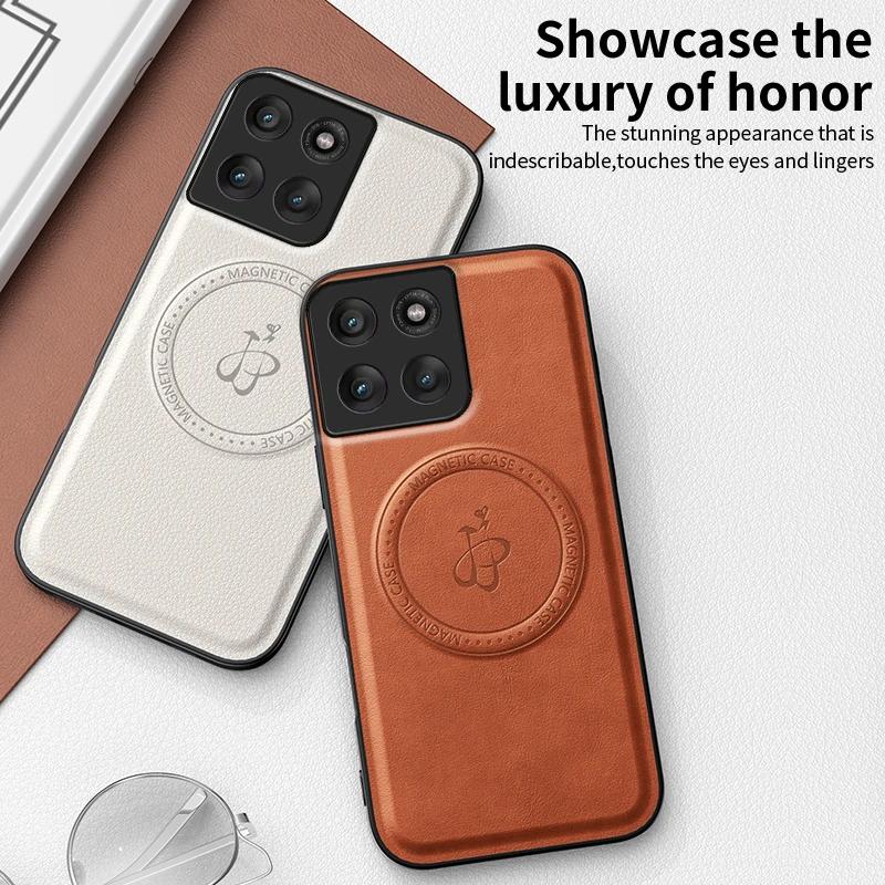 Wireless Charging Magnetic Case for Motorola Edge 60 Pro Moto Edge 60 Fusion Protective Cover PU Leather Hard Back Shell Coque