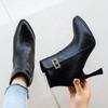 Женские ботильоны на высоком каблуке, модные кожаные туфли с острым носком, зима 2025 года, новые готические туфли-челси больших размеров Botas Mujer