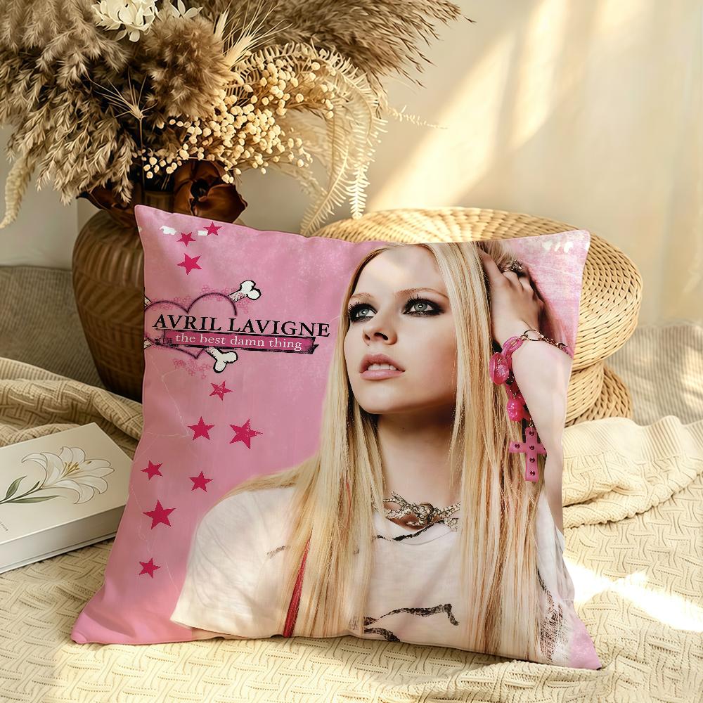 Singer Avril Lavigne cushion cover Soft Smooth Pillow Case Hidden Zipper Washable Decorative Couch Office Gift
