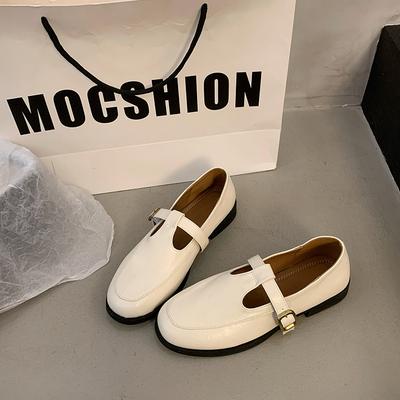 Французские туфли Мэри Джейн в стиле ретро, маленькие кожаные туфли 2025 года, ранняя весна, корейская версия, плоские одинарные туфли, универсальные мокасины, маленькие кожаные туфли