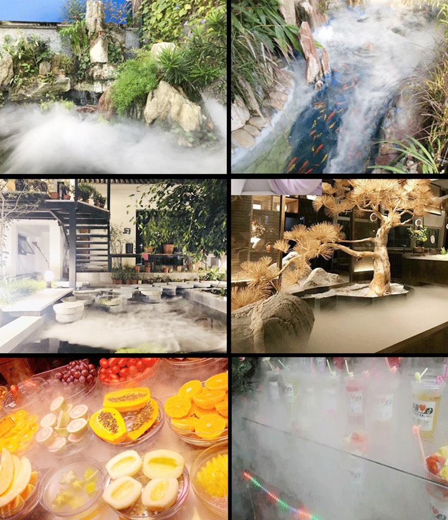 12 Светодиодная Цветная Подсветка Ультразвуковой Генератор Тумана Фоггер Туман Водный Фонтан Пруд Атомайзер Увлажнитель Воздуха Сад Улица Распылитель Инструмент