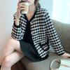 Spring Cardigan Coat Female 2023 Small Fragrance Houndstooth Imitation Mink Coat Short Loose Skinny Knitting Cardigan Female