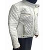 Женская белая кожаная БАЙКЕРСКАЯ куртка из овчины, мотоциклетная куртка в стеганом стиле, теплая зимняя женская куртка из натуральной кожи, красивые длинные рукава