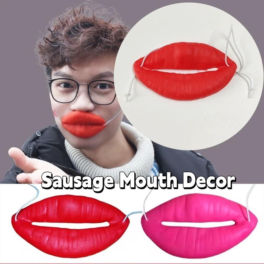 Funny Lips Props Thick Big Mouth Sausage Mouth Decor Creative Big Lips Prank Toys April Fool's Day