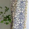 Curtain Finished Coffee Short Curtain Small Window Shame Half Curtain Blue Printed Curtain