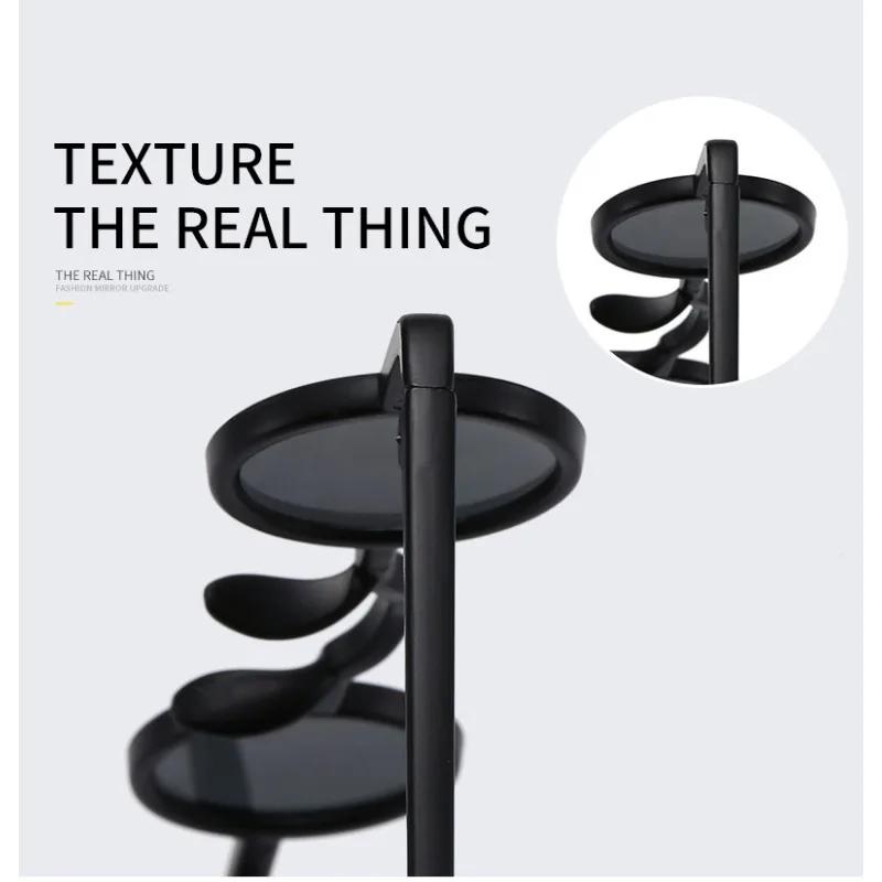 Vintage Rock Punk Man Sunglasses Classic Small Round Sunglasses Women Wide Bridge Metal Frame Black Lens Eyewear Driving