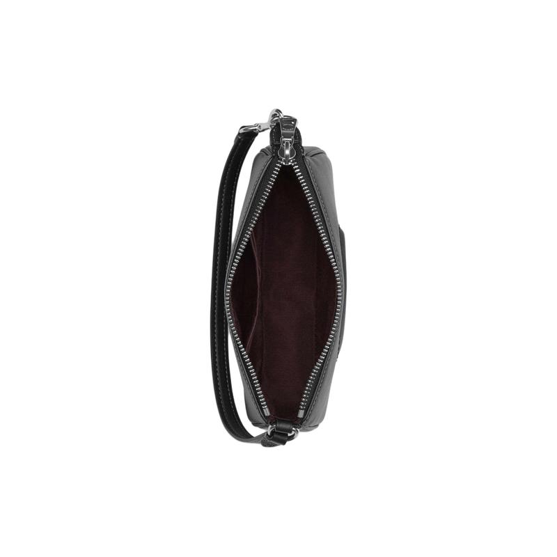 Coach Nolita 19 Бренд Иконический Логотип Застежка-молния Гладкая Кожаная Сумка на Плечо Маленькая Женская Черная