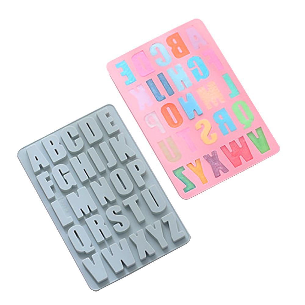 1Pcs Silica Gel 26 Capital Letters Cake Mold 26 Hole Letters Chocolate Mold DIY Large Letters Rectangle