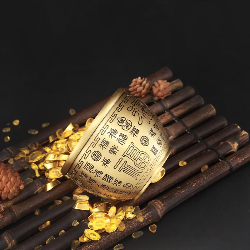 Copper Pot Decorative Ashtray: Pure Brass Blessings and Wealth Attraction Jar.