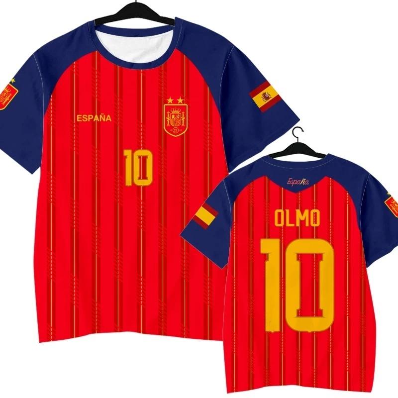 2026 Spanish Team Yamal Player Edition Football Shirt, Quick Drying Short Sleeved T-shirt Women's Family Kids Tees