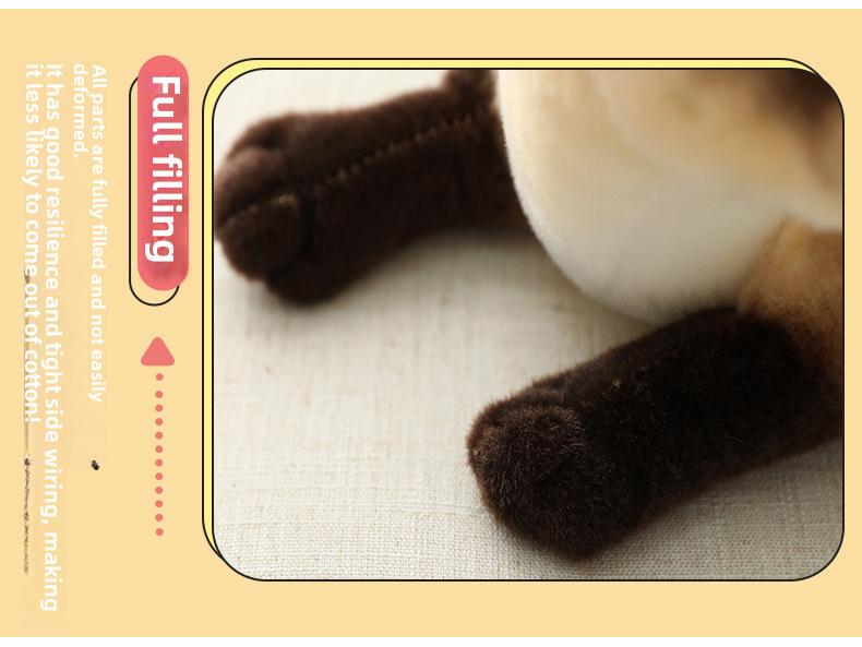 Мягкая игрушка сиамская и полосатая кошка - реалистичная оранжевая кошка в сидячем или лежачем положении