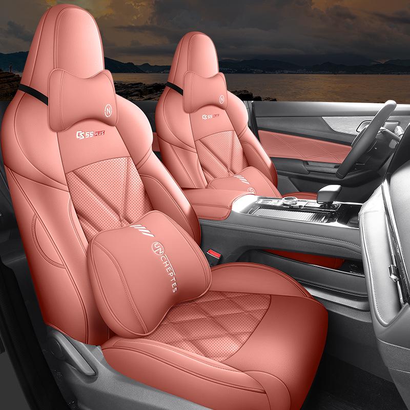Compatible with Changan CS55 Plus models, full-coverage second and third-generation seat covers for all-season use.