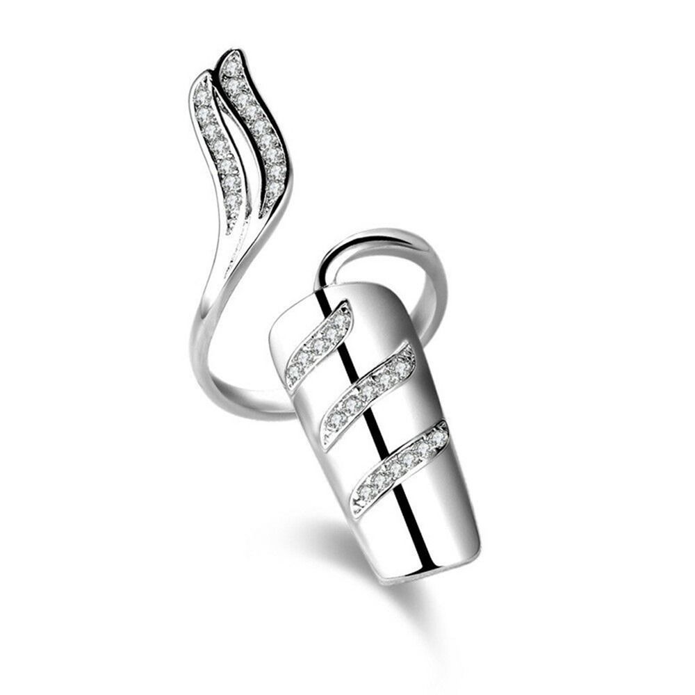 Opening Ring Girl Gift Zinc Zinc Alloy Finger Ring Fashion Jewelry Fingernail Protective Women Nail Ring