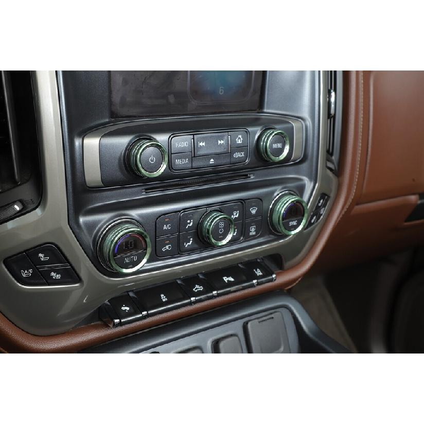 Central Control AC Switch Knob Button Trim Ring for Chevy Silverado 14-18 Green