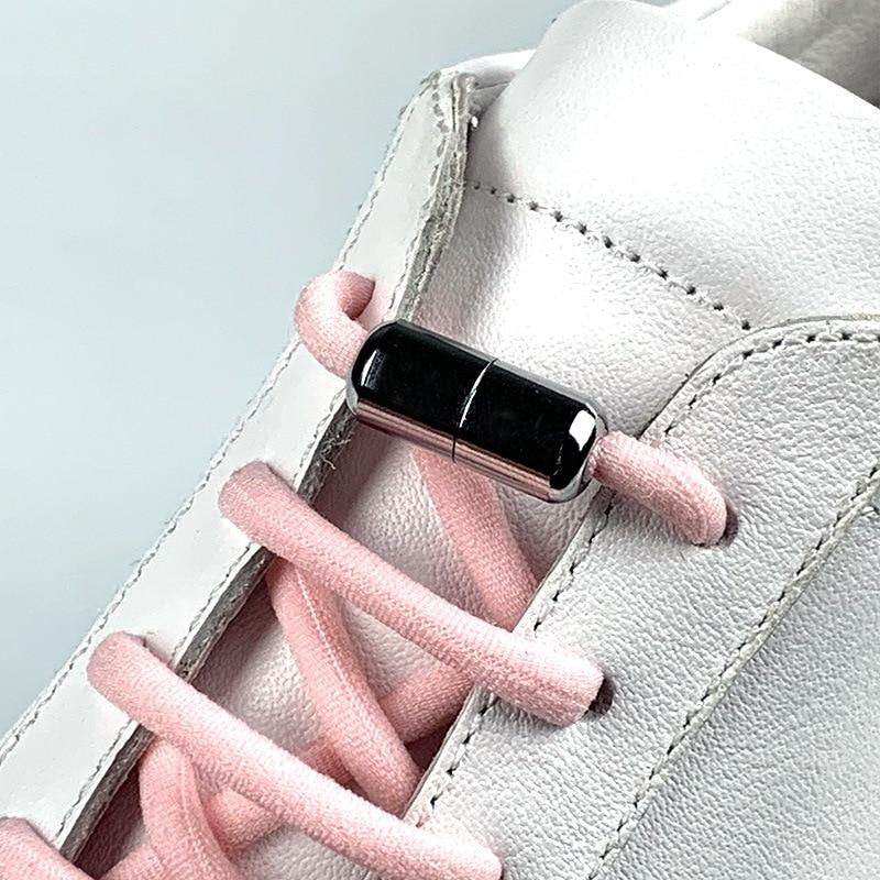 Unisex Shoelaces for Sneakers Semicircle Kids and Adult Shoelaces Without Ties Quick Lazy Metal Lock Laces