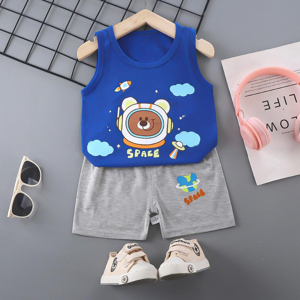 Children's Cotton Vest Set Summer Leisure Set for Boys and Girls