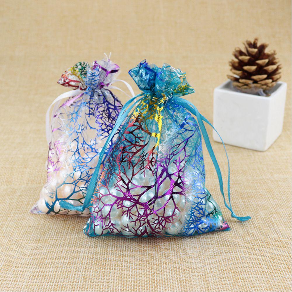 Pouches Wedding  Favor Jewelry Gift Package Organza Bag Candy Pouch Hot Stamping Drawstring