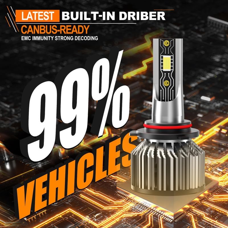 Compatible for Toyota Corolla 2001-2013 Light Bulbs, High/Low Beam 6500K White Light Combo Kit, Plug-N-Play, Powersports Bulbs, 4-Pack