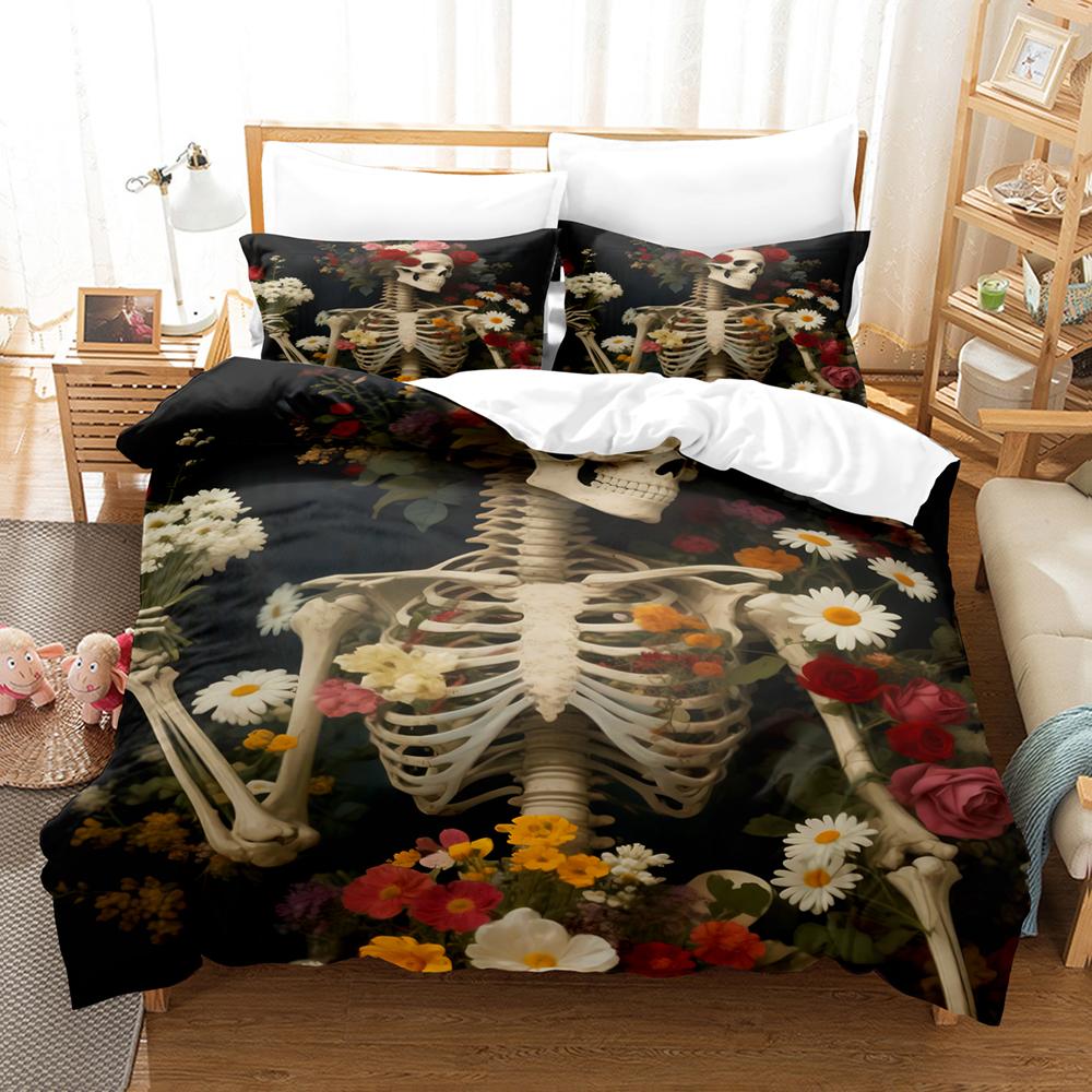 Happy Halloween Bedding Set 3D Digital Printing 2-3 Piece Set (No Core) Suitable for Bedroom Duvet Cover Set Halloween Decor