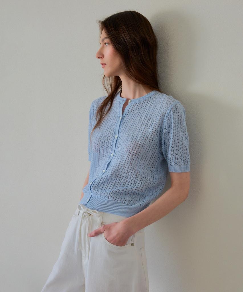 THEELO Diamond Pattern Cardigan (Light Blue)