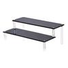 MIMIA Acrylic Figure Display Tiered Platform for and Collections 20cm Stand, Stage, Cosmetics, Watches, (2 Tiers, Wide, Black)
