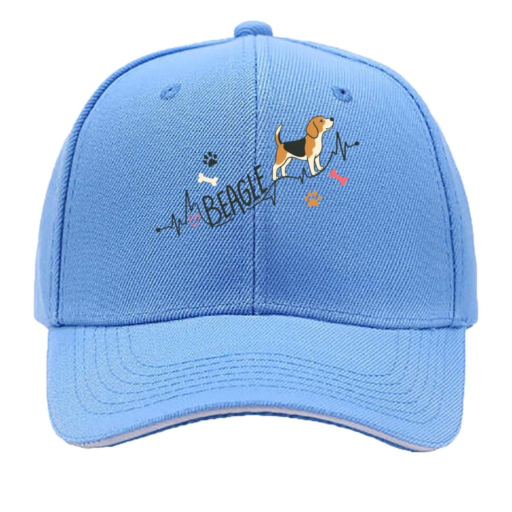 Playful Beagle Pulse Outline Design Hip Hop hat Fashion Outdoor Sports Sandwich Baseball Cap