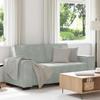 2 Seater Sofa Light Grey 180 x 78 x 84 cm Velvet