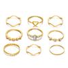 9 Pcs/Set Lady Exquisite Finger Ring Simple Vintage Creative Ring Set for
