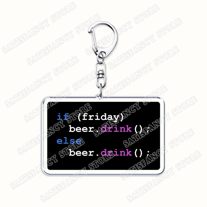 Funny Code Like A Girl Programmer Keychain for Accessories Programming Developer Computer Keyring Jewelry Fans Friends Gifts
