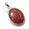 Strawberry Quartz Gemstone Handmade 925 Sterling Silver Gift Pendant 1.89" Q6d57