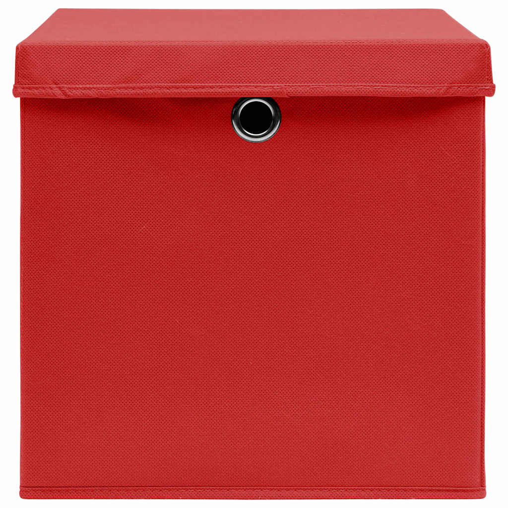 vidaXL Aufbewahrungsboxen mit Deckeln 4 Stk. 28x28x28 cm Rot