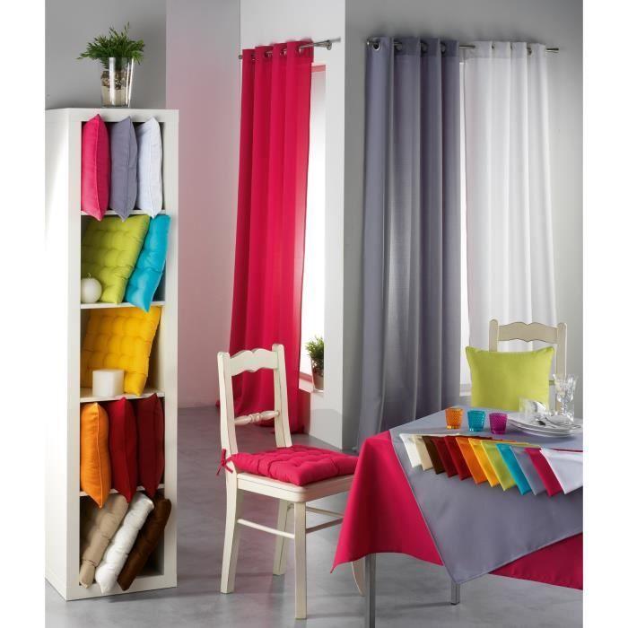 Assise de chaise - CHARLY - Fuchsia - 40x40 cm - Tissu polyester - Rembourrage fibre polyester